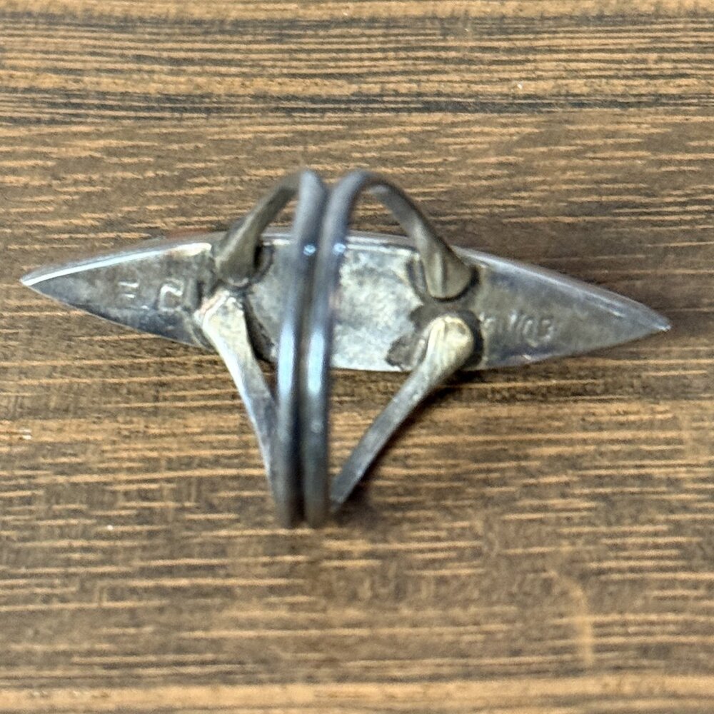 Zuni-style sterling silver inlay ring, size 7 - Picture 5 of 8
